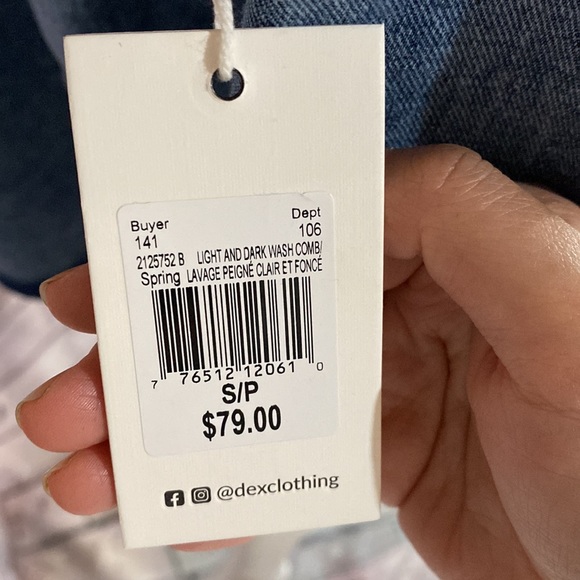 NWT Dex 3 tone denim shirt - Picture 7 of 7